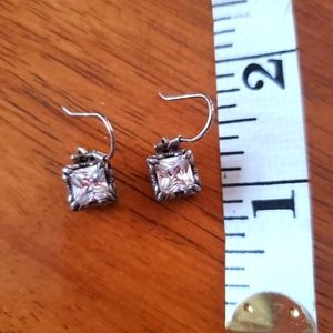 Silpada Uptown Earrings Sterling Silver Cubic Zirc